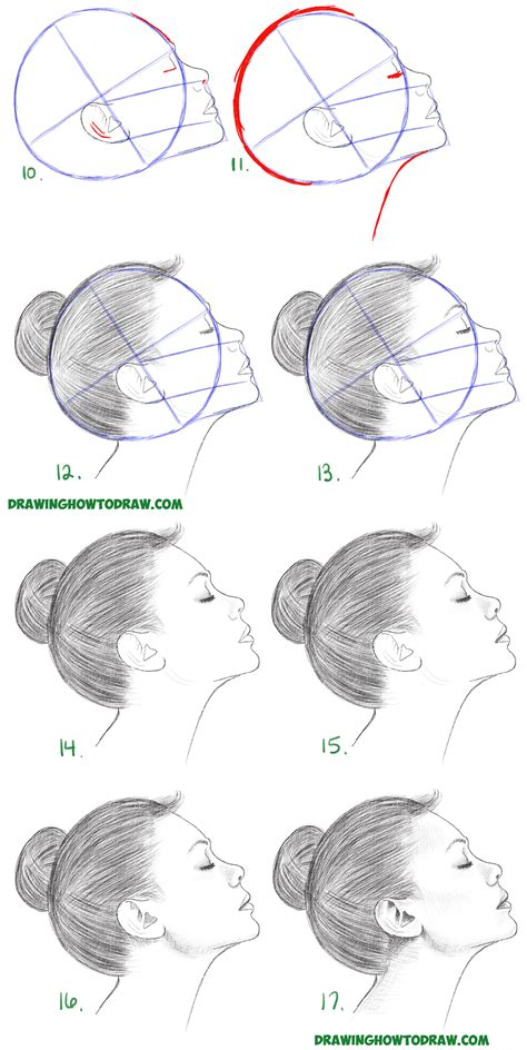 how to draw side profile|step by face drawing.